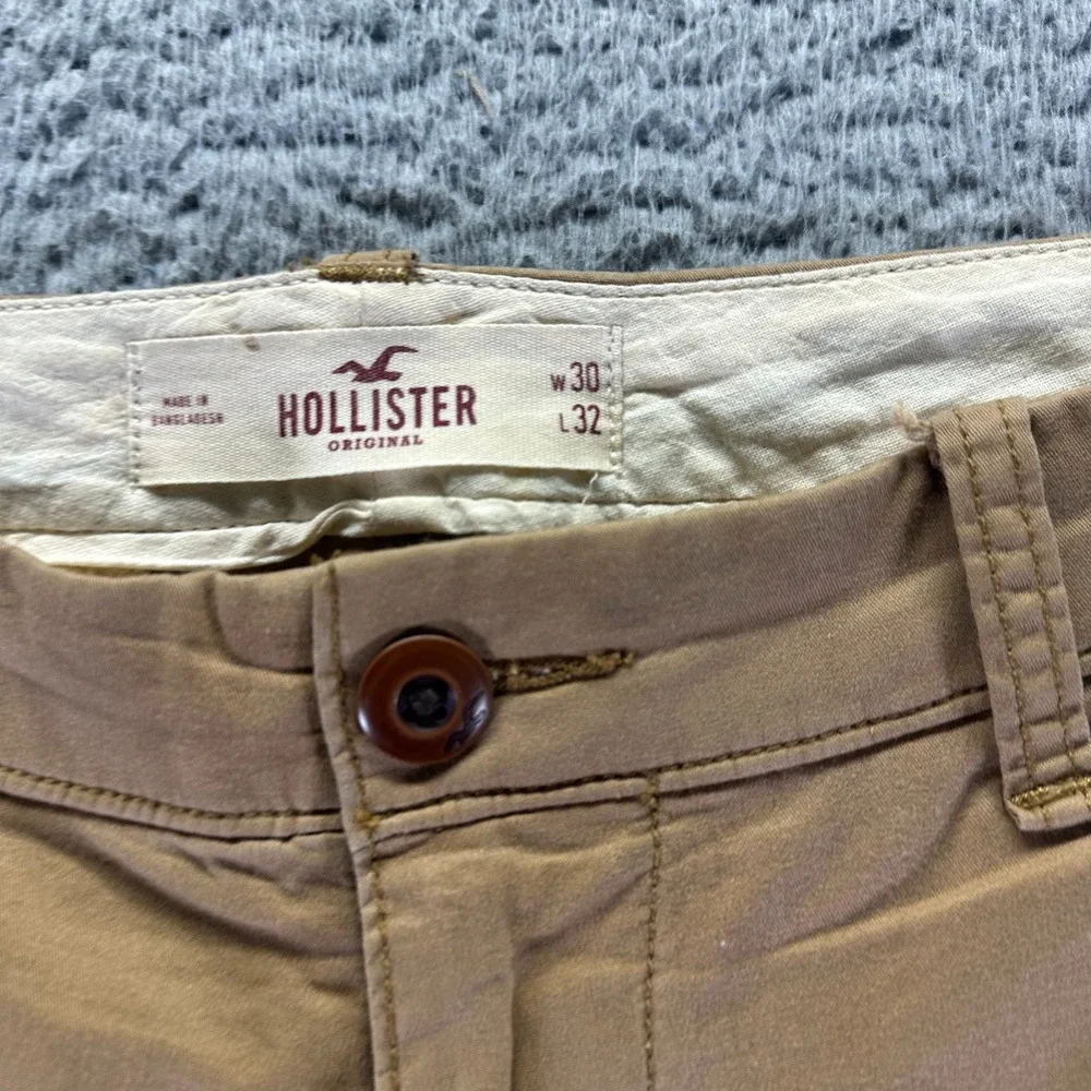 Hollister‎ Epic Flex Pant Men's 34x32 Brown Cotton Chino Skinny Business Stretch